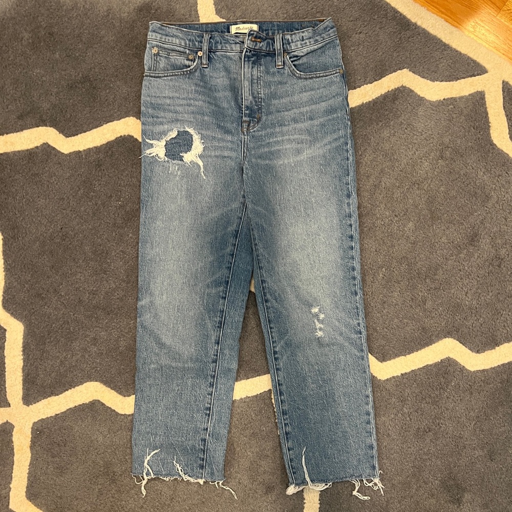 Madewell classic straight distressed jean